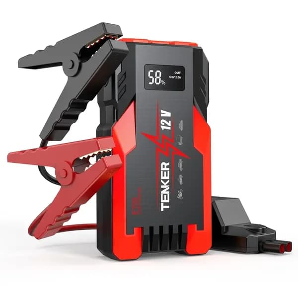 Avviatore d'emergenza per auto da 4000 AMP PEAK, Power Bank da 51.8WH, Caricabatterie 12V per motori a benzina 7.2L e diesel 5.5L, Display LCD