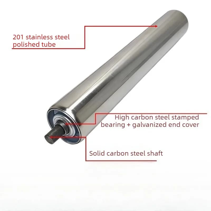 1pc Heavy Duty 201 Stainless Steel Conveyor Roller OD25mm 32mm 38mm 50mm 60mm,Gravity Idler Bearing Roller for Belt Conveyor