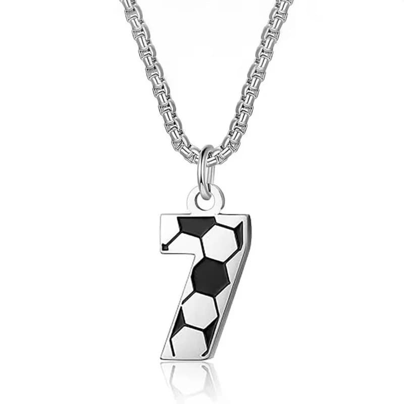0~29 Collana con numero di calcio in acciaio inossidabile 304L Uomo Donna Collana per atleti di calcio per uomo Gioielli Accessori da calcio