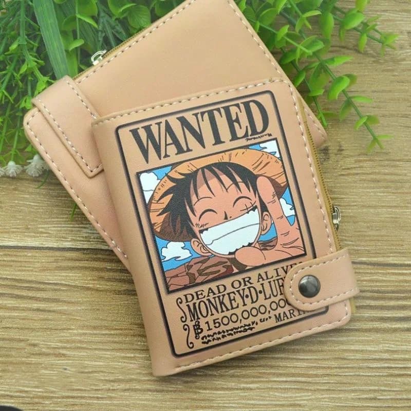 Portafoglio da uomo in pelle PU Anime One Piece Rufy Porta carte di credito antimagnetico Rfid con portamonete