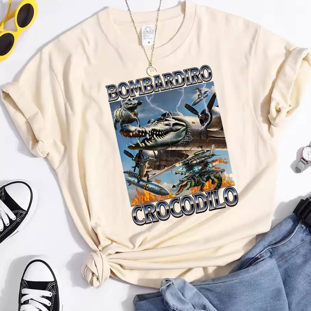 Italian Brainrot shirt female Breathable 2000s streetwear Pop Culture t-shirt anime Comfortable Breathable Graphic