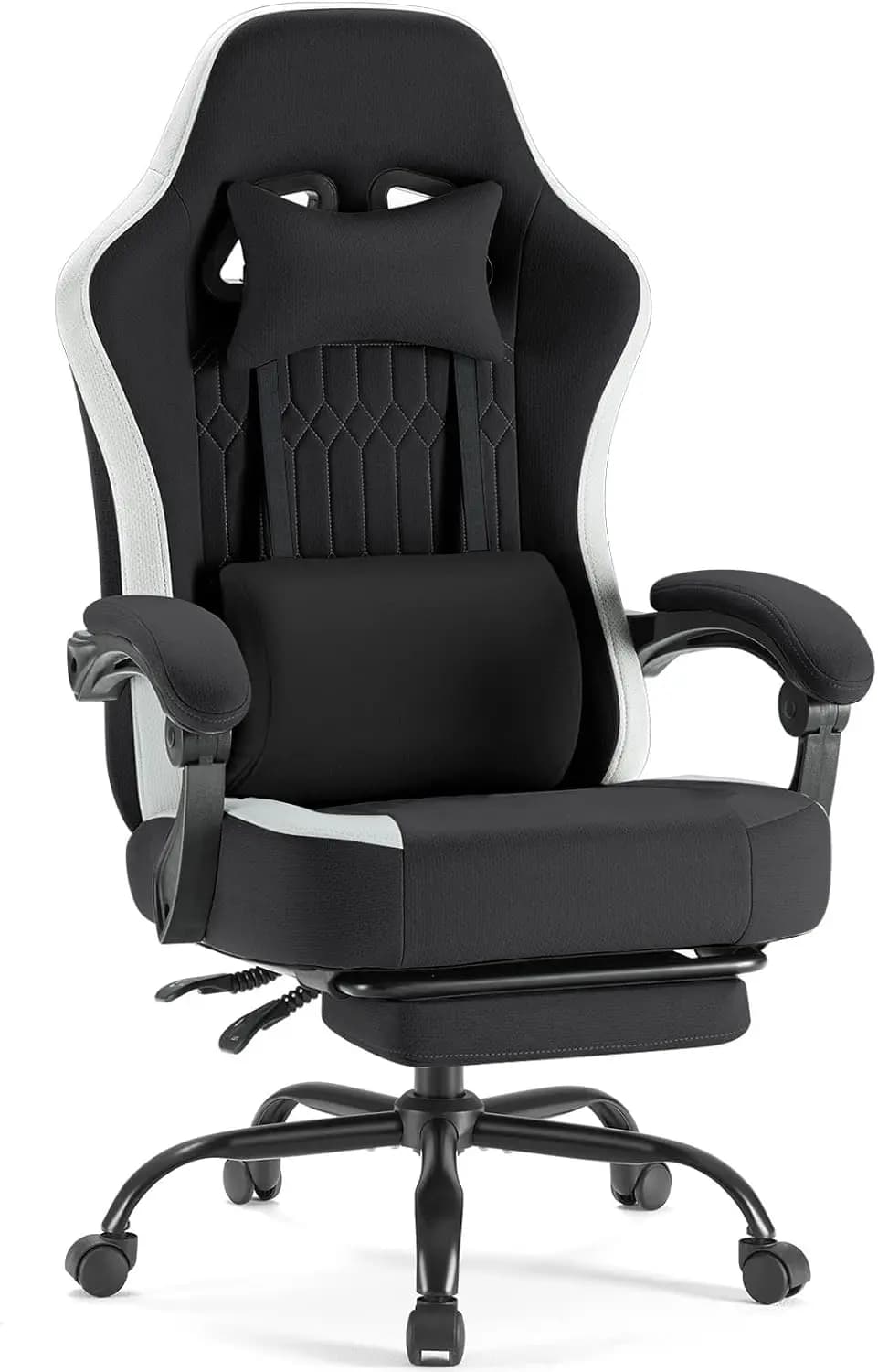Sedia da Gaming con Braccioli Collegati, Sedie per Videogiochi con Cuscino a Molle Insacchettate, Sedia Ergonomica da Ufficio per Computer