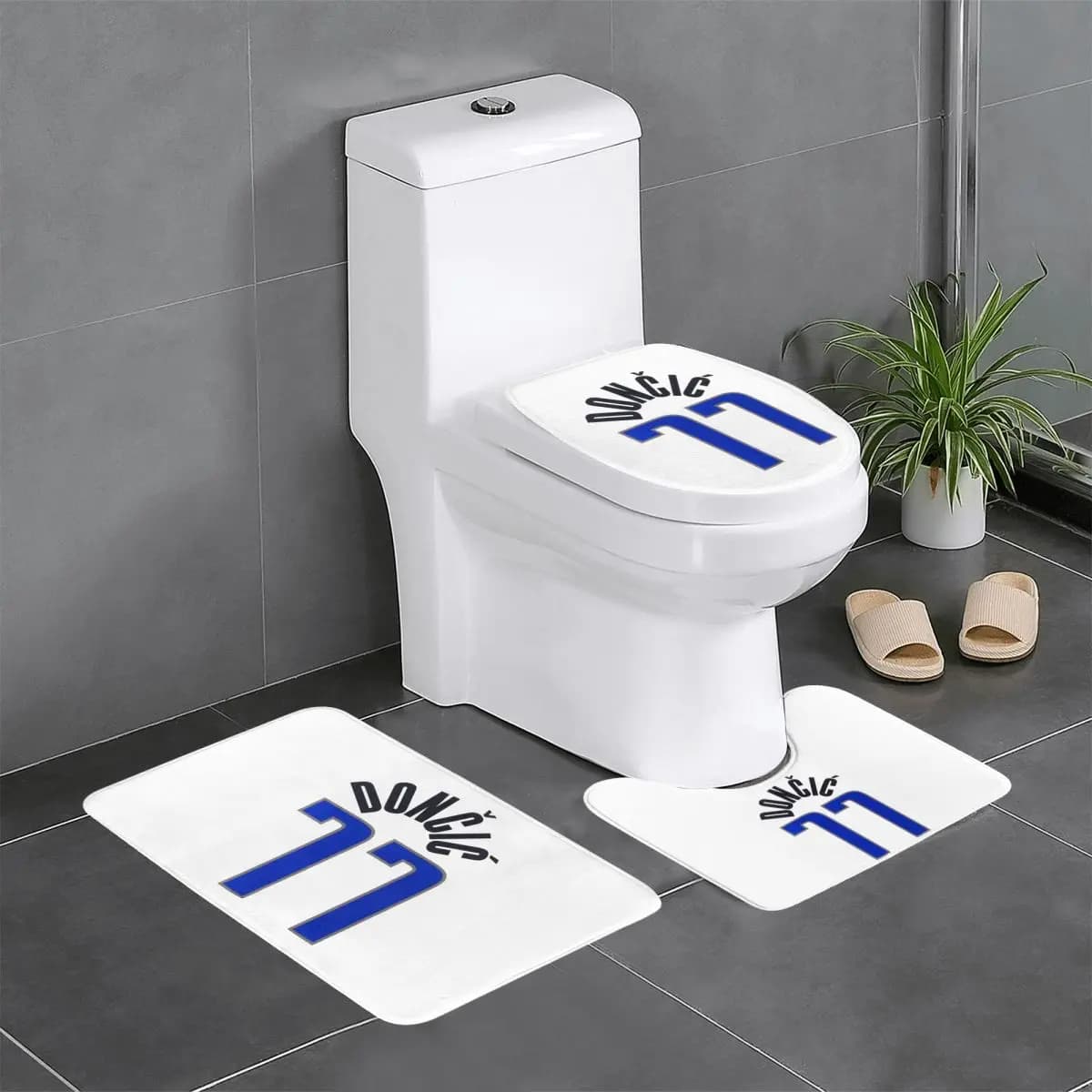 Luka Doncic Tappetino da bagno 3 pezzi Set da bagno Copriwater Copriwater Decorazioni per la casa Tappeto antiscivolo