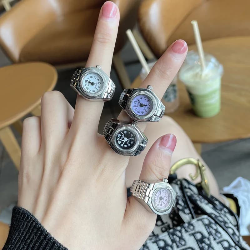 Orologio ad anello, nuovo modello di successo, creativo, con cassa in lega, quadrante circolare, per uomo e donna.