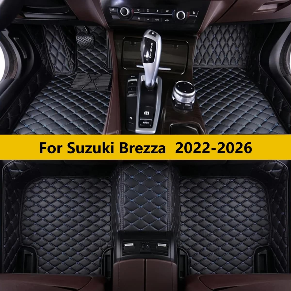 Custom Car Floor Mats For Suzuki Brezza 2022 2023 2024 2025 2026 Auto Leather Front Rear Row Carpet Pads Full Set Foot Matts Rug