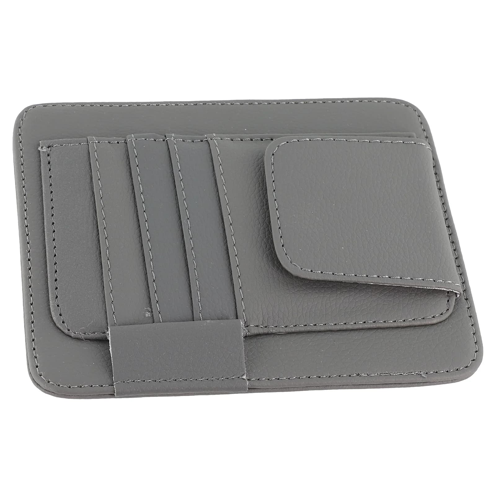 PU leather car visor organizer with sunglasses and multi-card slot Spacious pocket for wallet and phone cables