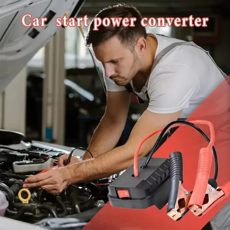 Avviatore di Emergenza per Auto Makita con Batteria al Litio, Power Bank con Clip in Rame Rinforzato e Doppie Porte di Ricarica USB
