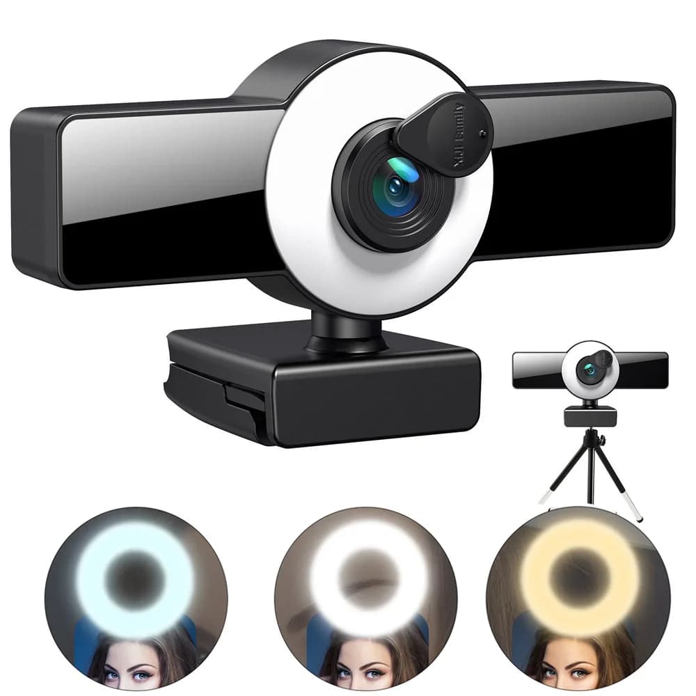 Webcam 8K Full HD 4K with microphone, USB webcam with autofocus for live broadcasts on YouTube for PC, laptop