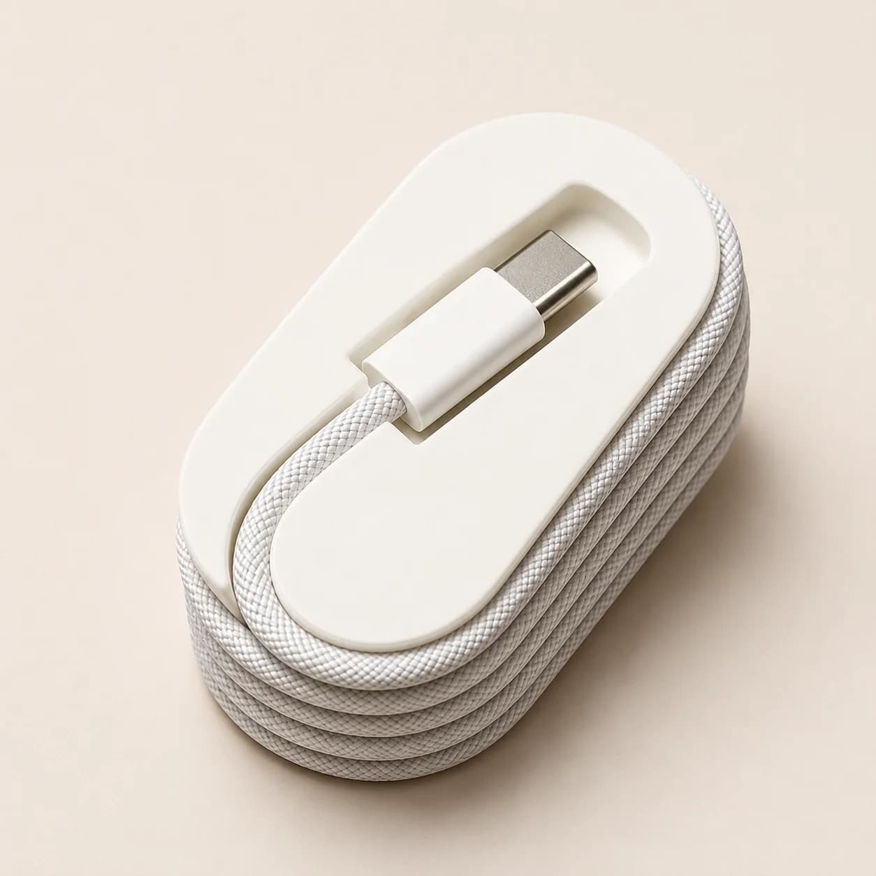 Portable USB C Cable Organizer Winder, Tangle-Free Braided Charger Cord Holder for Travel, Handbag Desk Cord Management