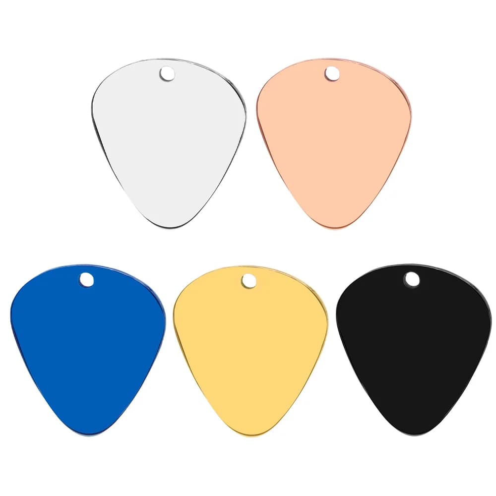 20PCS Dog ID Tag Blank collana con ciondolo personalizzato in acciaio inossidabile plettri per chitarra Pet Cat Custom Puppy Kitten Collar Acces