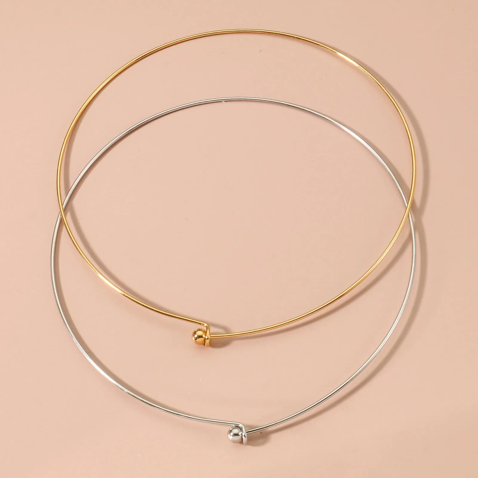 Collana girocollo con colletto in acciaio inossidabile 304 da 1 pezzo rotonda con tappo a sfera rimovibile gioielli fatti a mano fai da te che fanno 45cm di lunghezza