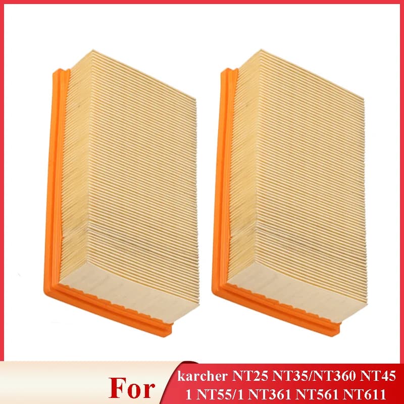 Replacement Flat-Pleated Filter For Karcher NT25, NT35, NT361, NT45, NT55, NT611 Model Accessories