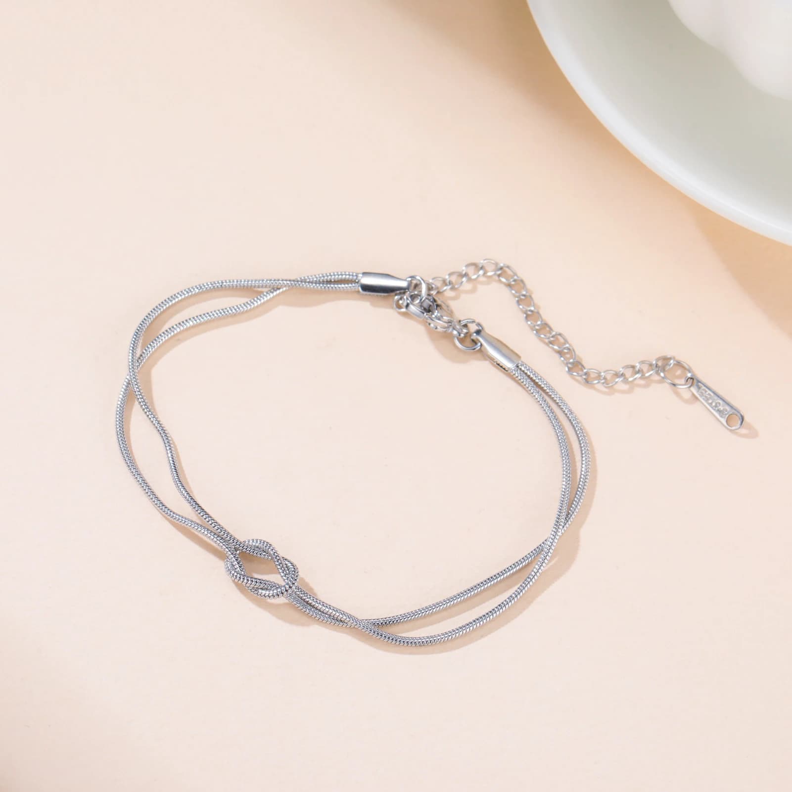 Cazador Bracciale a doppia catena a forma di serpente color oro con nodo d'amore Braccialetti alla moda in acciaio inossidabile per donna Uomo Gioielli Regalo di San Valentino