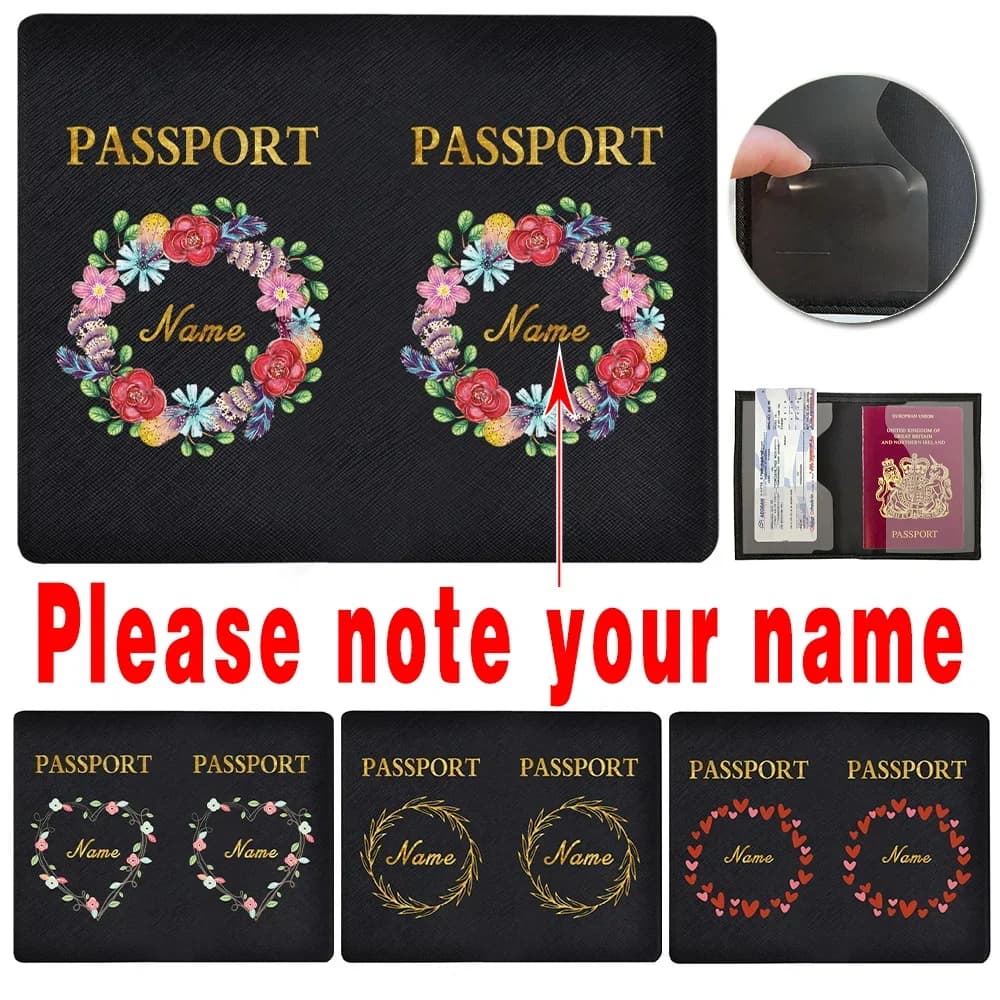 Personalizza nome Custodia per passaporto Porta passaporto ID Cover Carta bancaria unisex Passaporto Custodia in pelle PU da lavoro Accessorio da viaggio