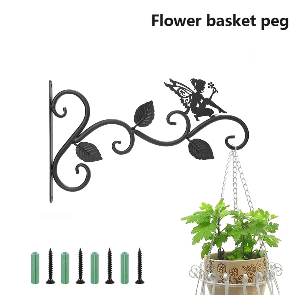 Staffe per piante Gancio a parete Supporto per vaso da fiori Gancio per staffa in metallo vintage per decorazione da giardino con supporto per fiori artistici per piante
