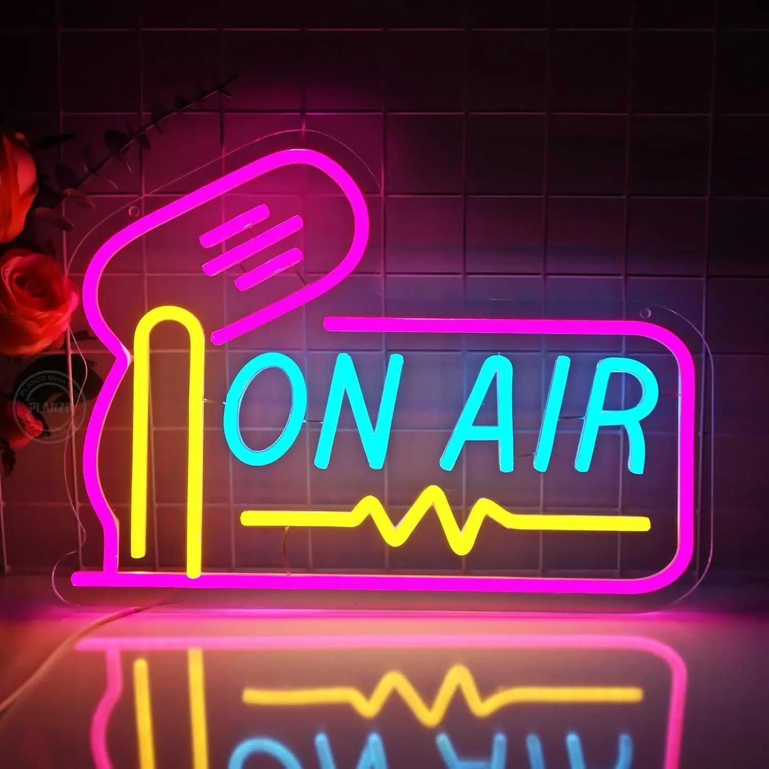 Insegna al Neon On Air, Luce da Parete Artistica, Alimentata tramite USB, Luce LED per Feste di Compleanno, Studio Musicale, Bar, Sala Giochi, Decorazione Camera da Letto, Regalo