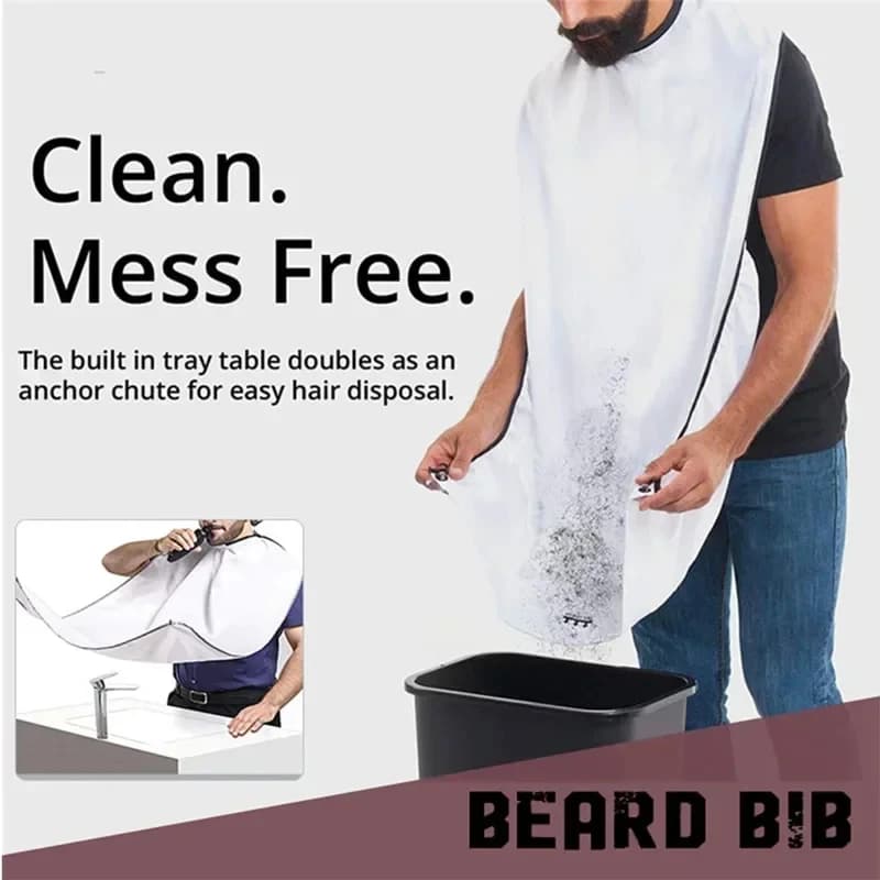 1-6 Pezzi Grembiule da Barba Raccogli Peli, Mantella per la Cura della Barba, Bavaglino per la Rasatura del Viso, Bavaglini per Adulti, Grembiule per la Pulizia del Rasoio, per Uomo, Grembiule Professionale