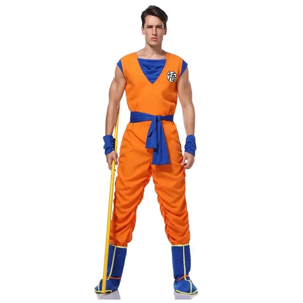 Halloween anime giapponesi Abiti arancioni per adulti Son Goku Masquerade Cosplay Anime Supereroi Gioco di ruolo Dress Up