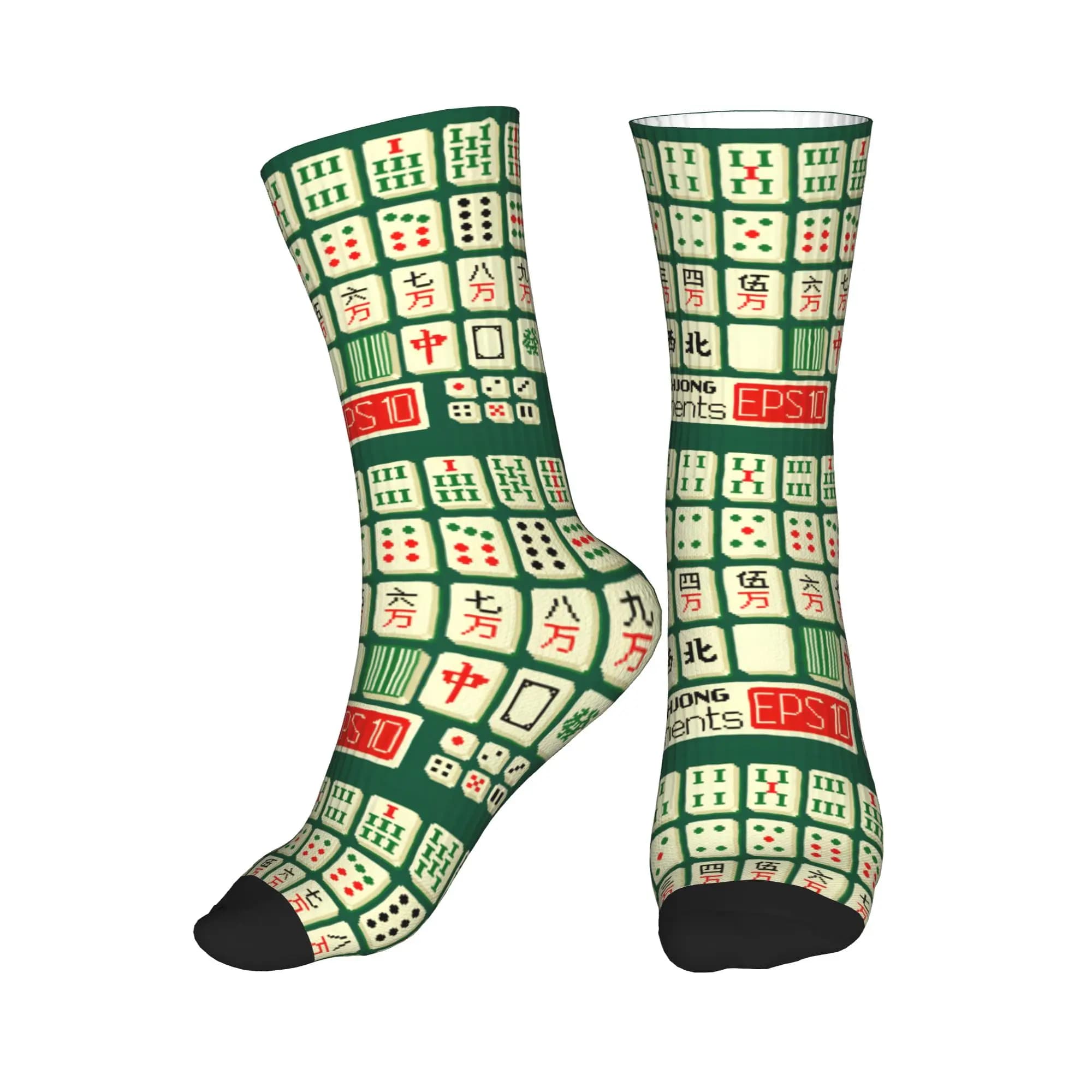 Calzini con motivo Harajuku Mahjong Tile Game per donna e uomo, calzini sportivi da calcio con stampa 3D caldi