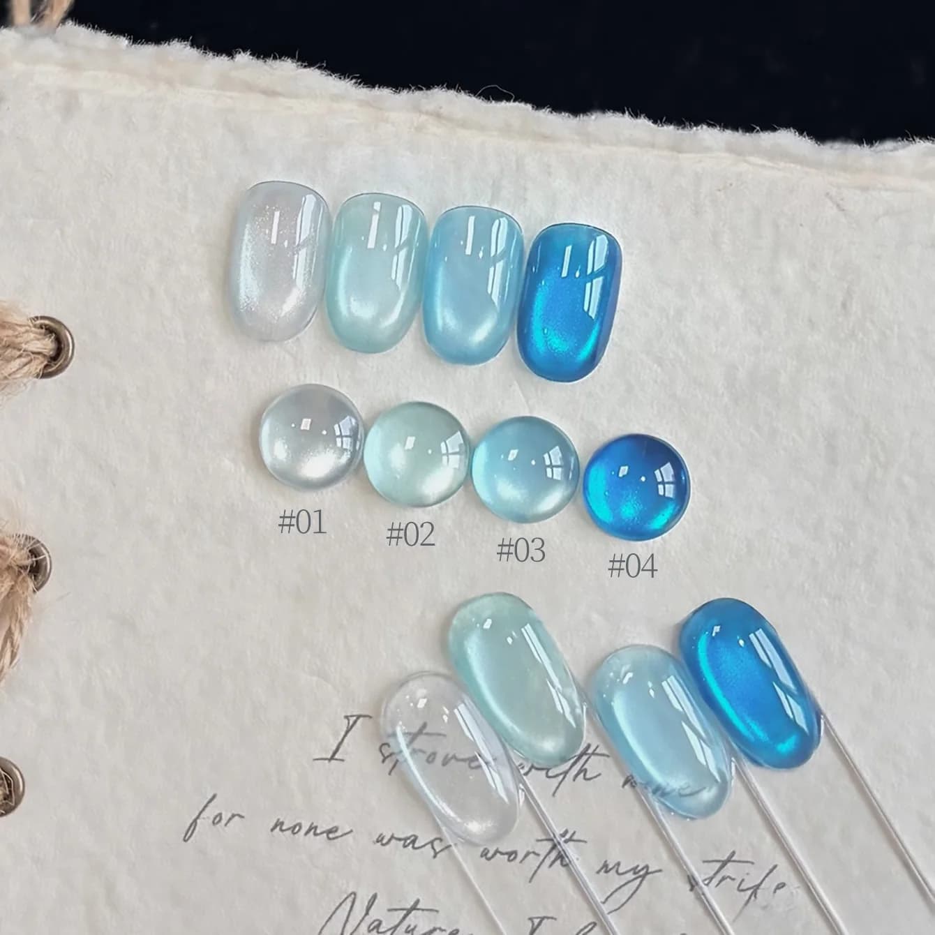 1-8 pezzi PSK Smalto Gel Effetto Occhio di Gatto Serie Porcellana Blu e Bianca Primavera Estate Effetto Sbiancante Flash Ice Trasparente Blu per Nail Art