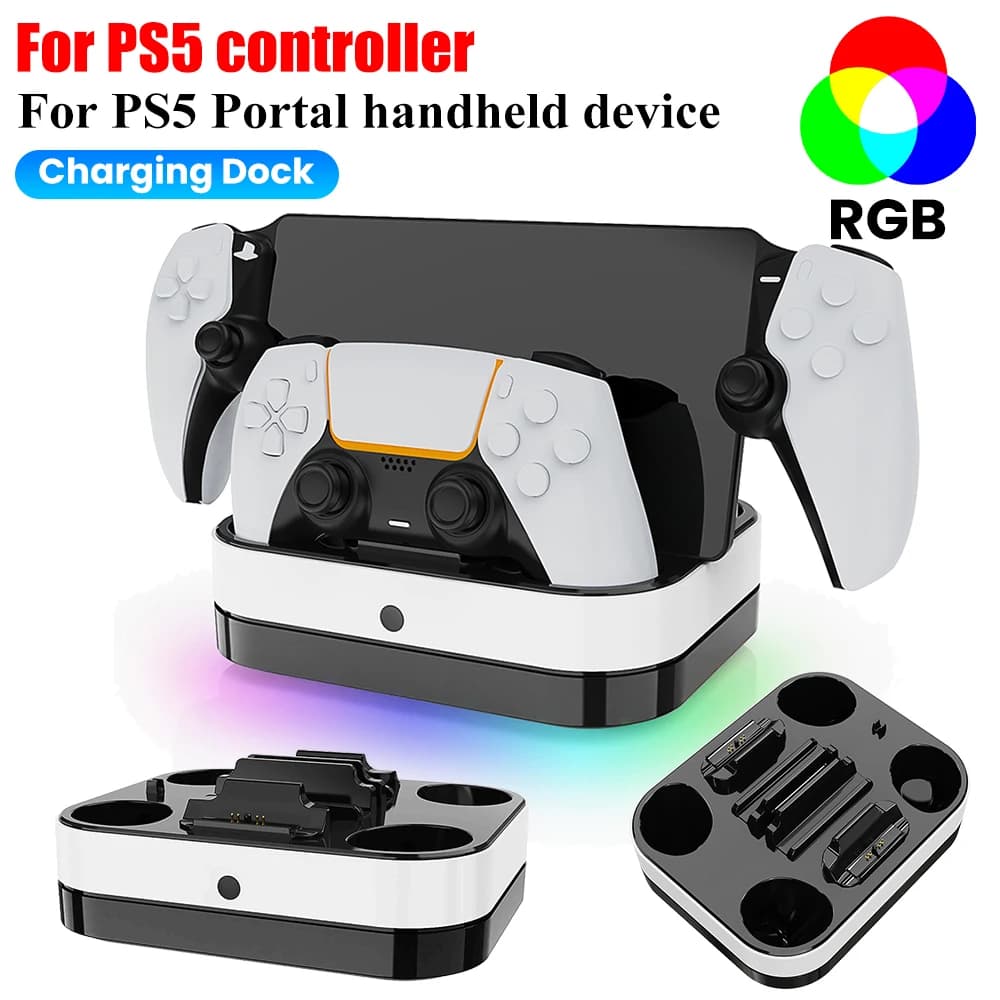 Per Controller PS5 supporto per caricabatterie Dock Station di ricarica rapida doppio Dock di ricarica per Controller PS5 e accessori per giochi con portale PS