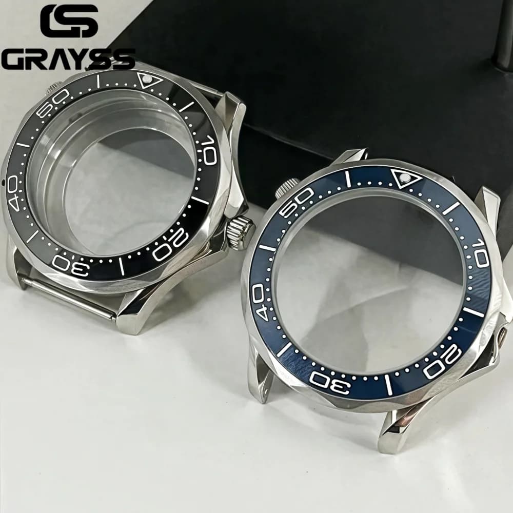 Per Seahorse 41mm Cassa per orologio in acciaio inossidabile ST1612 Miyota 8215 DG 2813 Movimento automatico 10m Accessori per orologi blu impermeabili