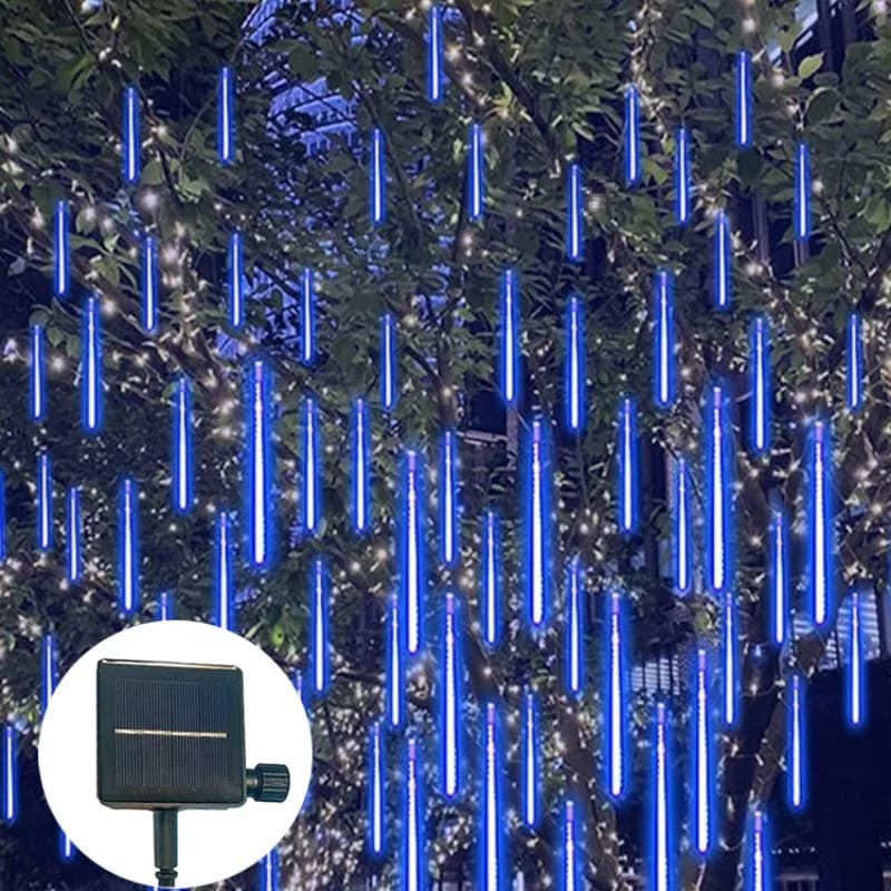 Luci a Cascata Solari a Forma di Meteora per Decorazioni Esterne di Matrimoni, Alberi, Strade e Case, Forniture per Eid Al-Adha