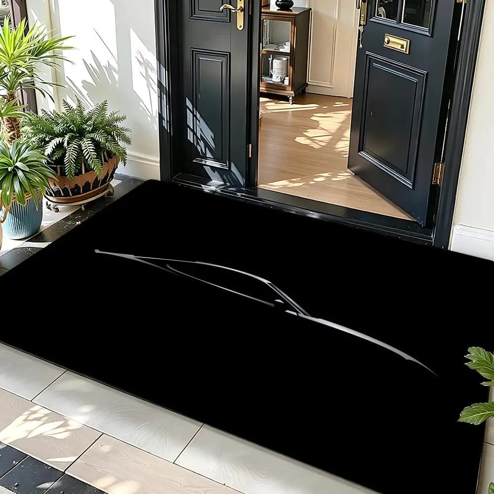 Auto S-Supercar Floor Mat Soft Flannel Entrance Door Mat Non Slip Absorbent Bathroom Bedroom Floor Rug