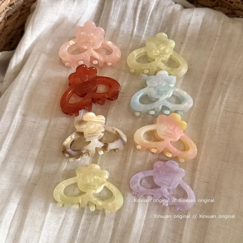 Korea Acetate Hair Clip For Women Flower hairclip grils Medium half-grab hairpin pink clawclip cute Acetate hair pin accessoires