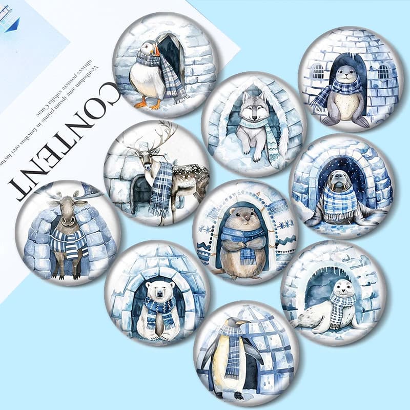 Watercolor Snow 12/18/20/25mm glass cabochon bracelet pendant rings for jewelry demo earrings back Making findings