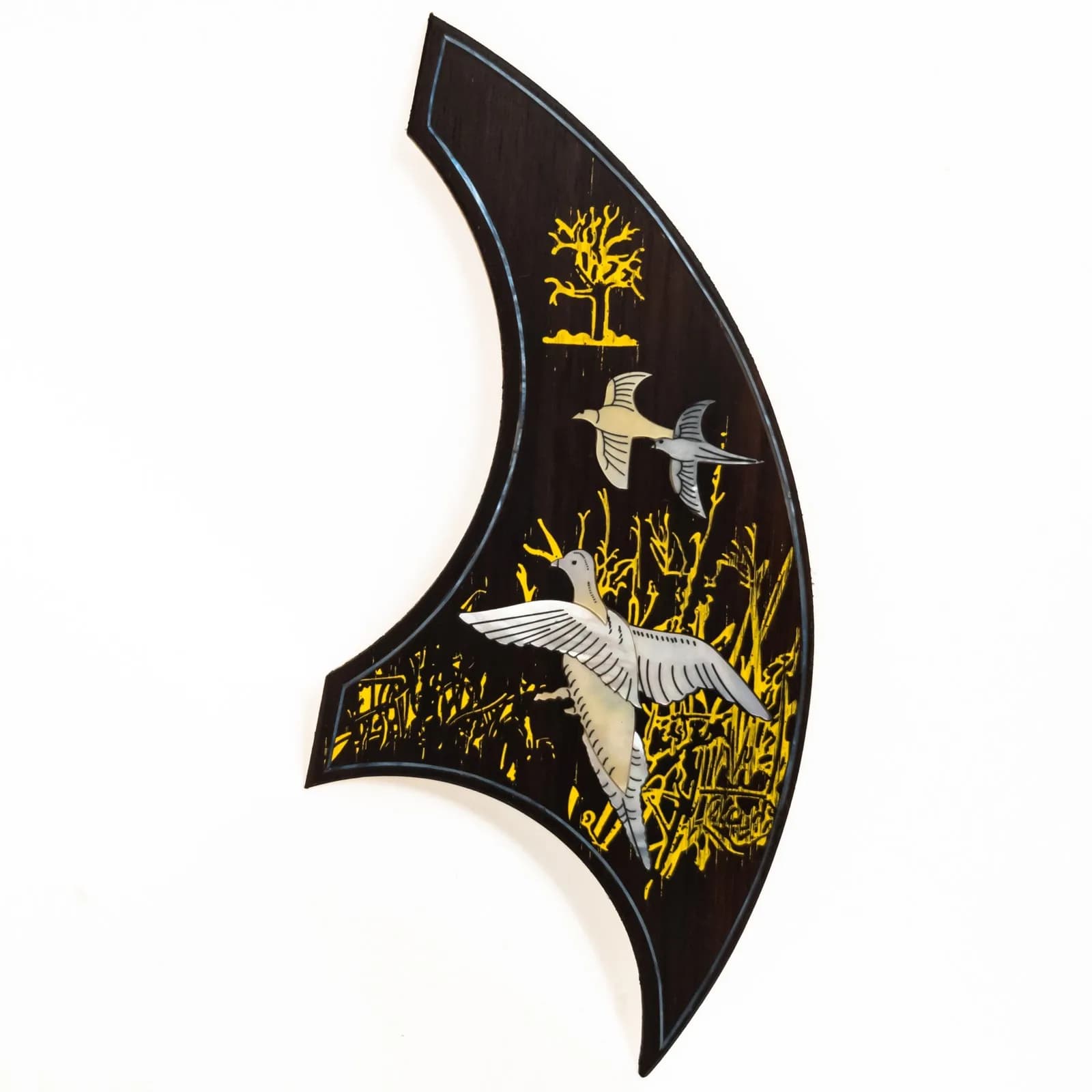Rosewood Acoustic Guitar Pickguard with Abalone Inlay for Most 36-40 Inch Guitars, Self-Adhesive Scratch Plate Pick Guard