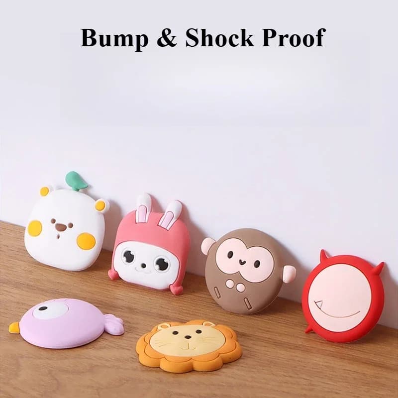 Cuscinetti per protezione angolare da parete per la casa dei cartoni animati creativi, fermaporta in silicone spesso per una protezione silenziosa