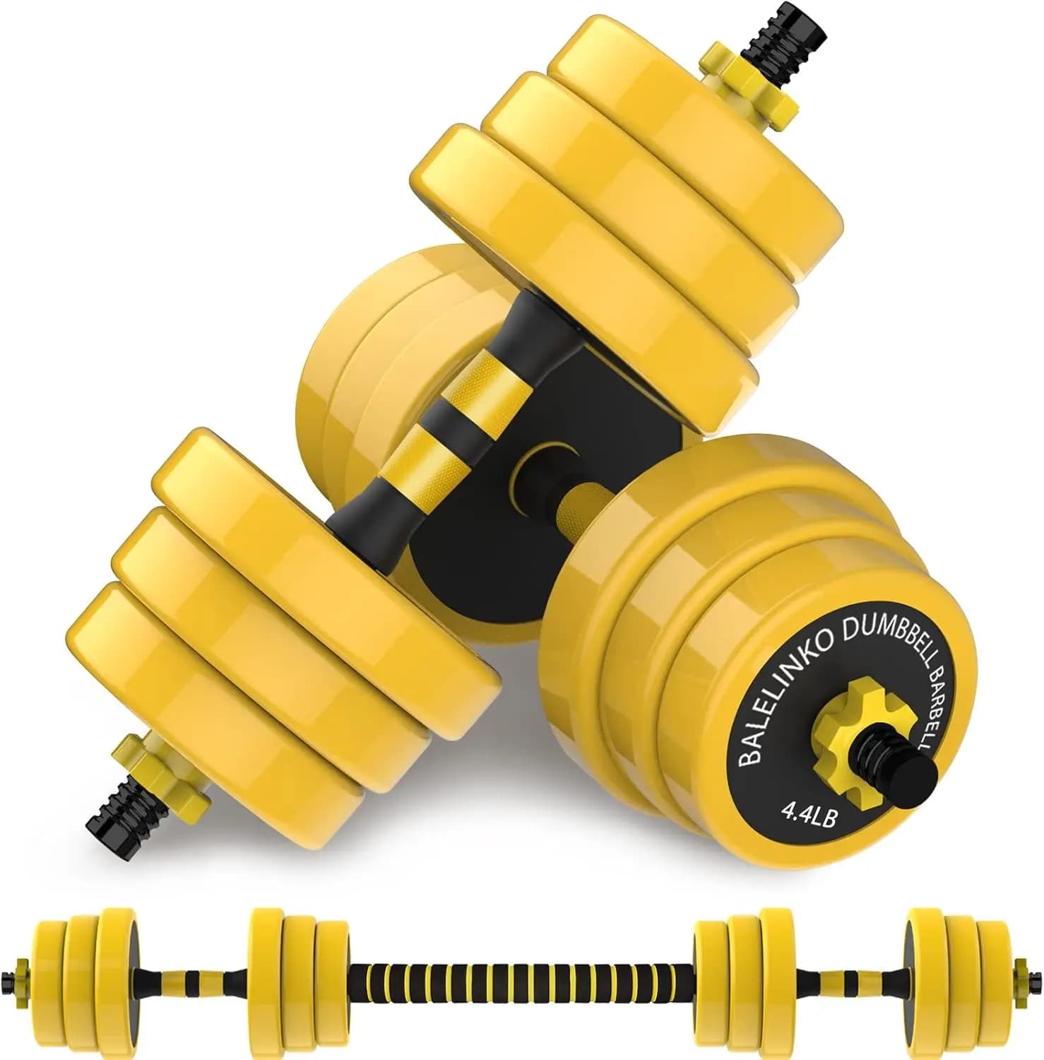 Set di Manubri e Bilancieri Regolabili 2-in-1, Attrezzatura per Palestra Domestica per Allenamento di Forza e Perdita di Peso