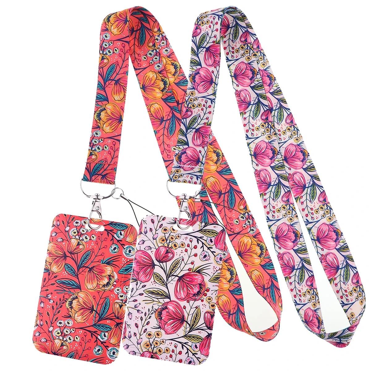 Bellissimo cordino con fiori per chiavi, catena, ID, carta di credito, copertina, passaggio, fascino, cinghie per il collo, porta badge, accessori moda, regali