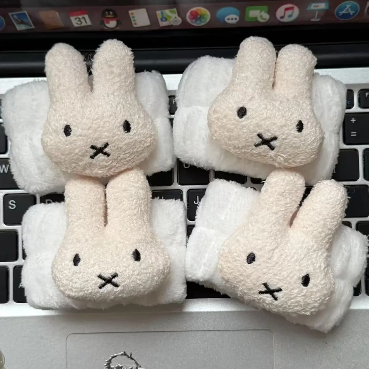 New and Adorable Set Anti-skirt for Lavaggio Viso with Wrist Strap and Miffy Thin Coat Band, Waterproof Cover for Hair, Cartoon Accessories for Washing