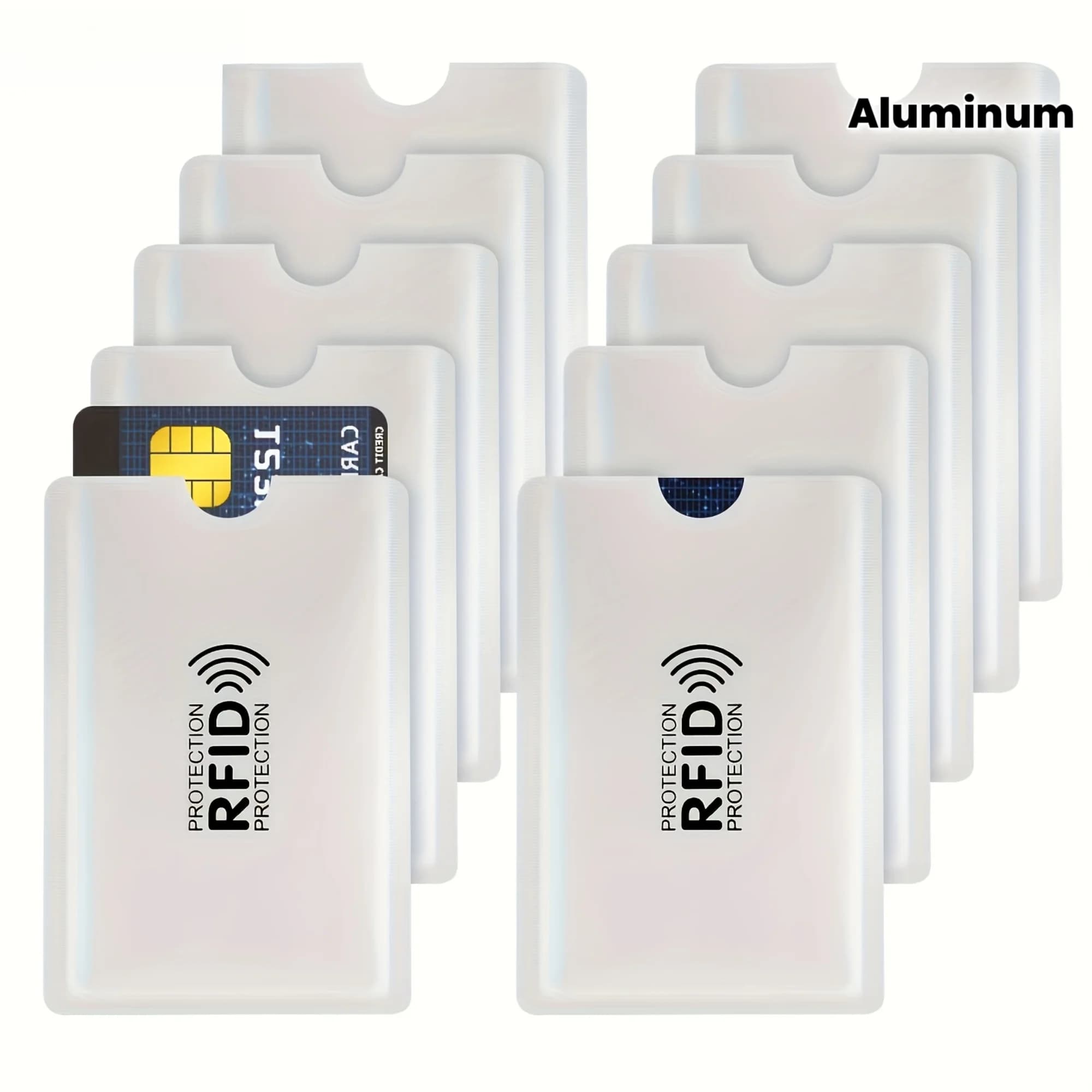 15 custodie per carte con blocco RFID, porta passaporto leggero in PVC con strato NFC in lamina, design aperto senza batteria