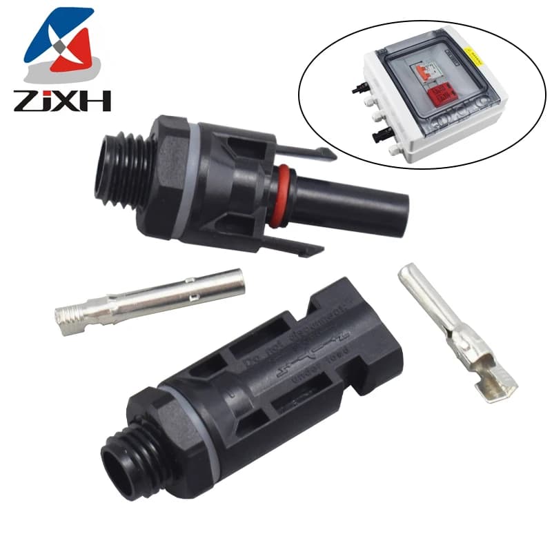 1 Pair Solar Photovoltaic Connector Male Female Solar Panel Waterproof Plug and Tool For Inverter M12 Thread 1000V 30A Connector