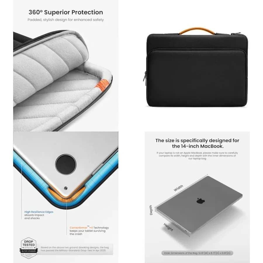 Custodia Protettiva a 360° per Laptop Compatibile con MacBook Pro M5 Pro/Max 2026 A3426 A3427, M4/M3/M2/M1/Max, iPad Pro/Ai 12.9-