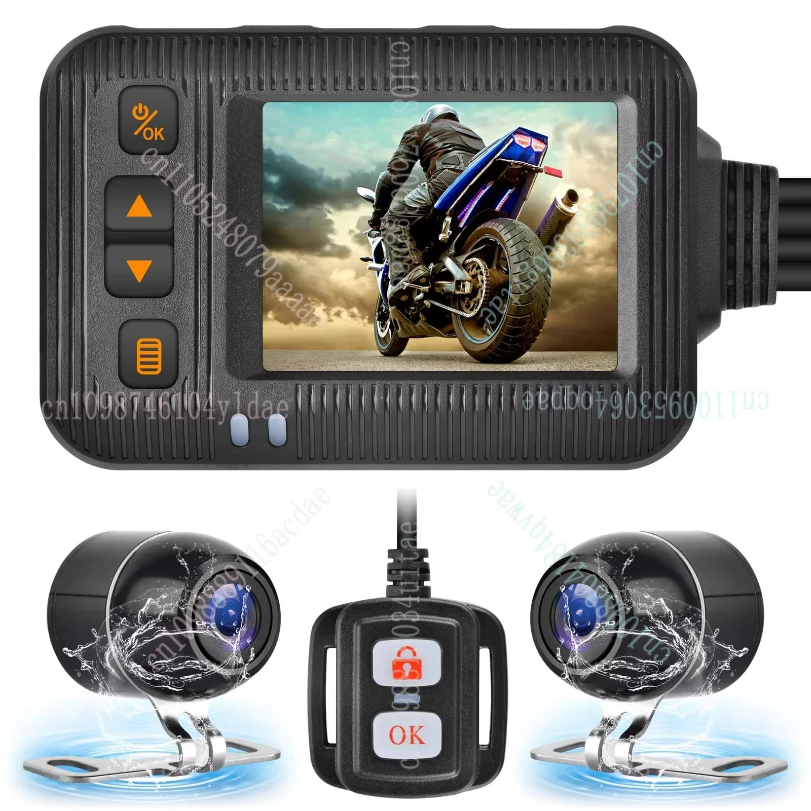 DVR per moto impermeabile 1080P Dash Cam per moto Videocamera anteriore posteriore da 2 pollici Videoregistratore DVR Scatola per visione notturna nera