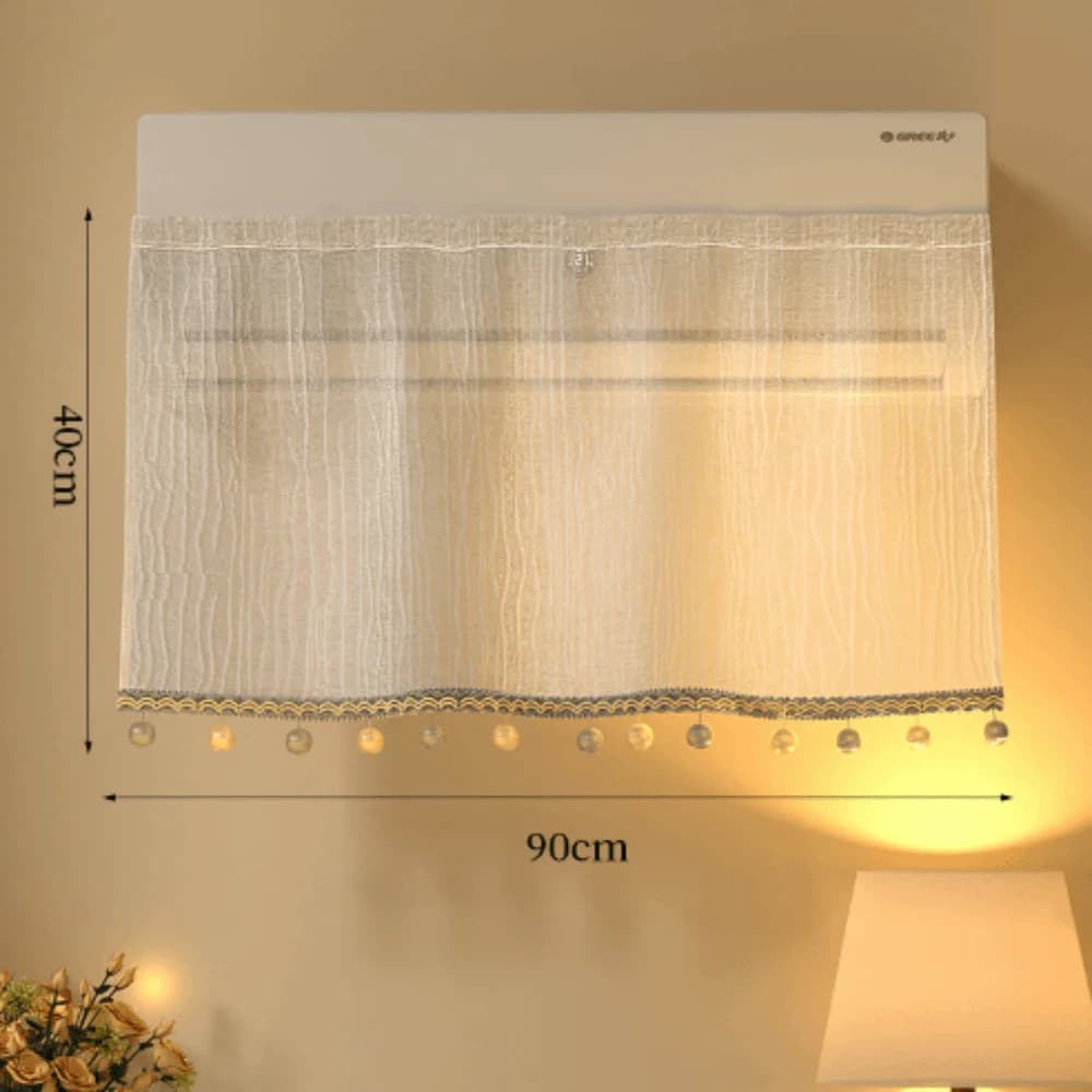 Removable Air Conditioner Windshield Curtain Washable With Tassels Cabinet Curtains Indoor AC Wind Block Curtain