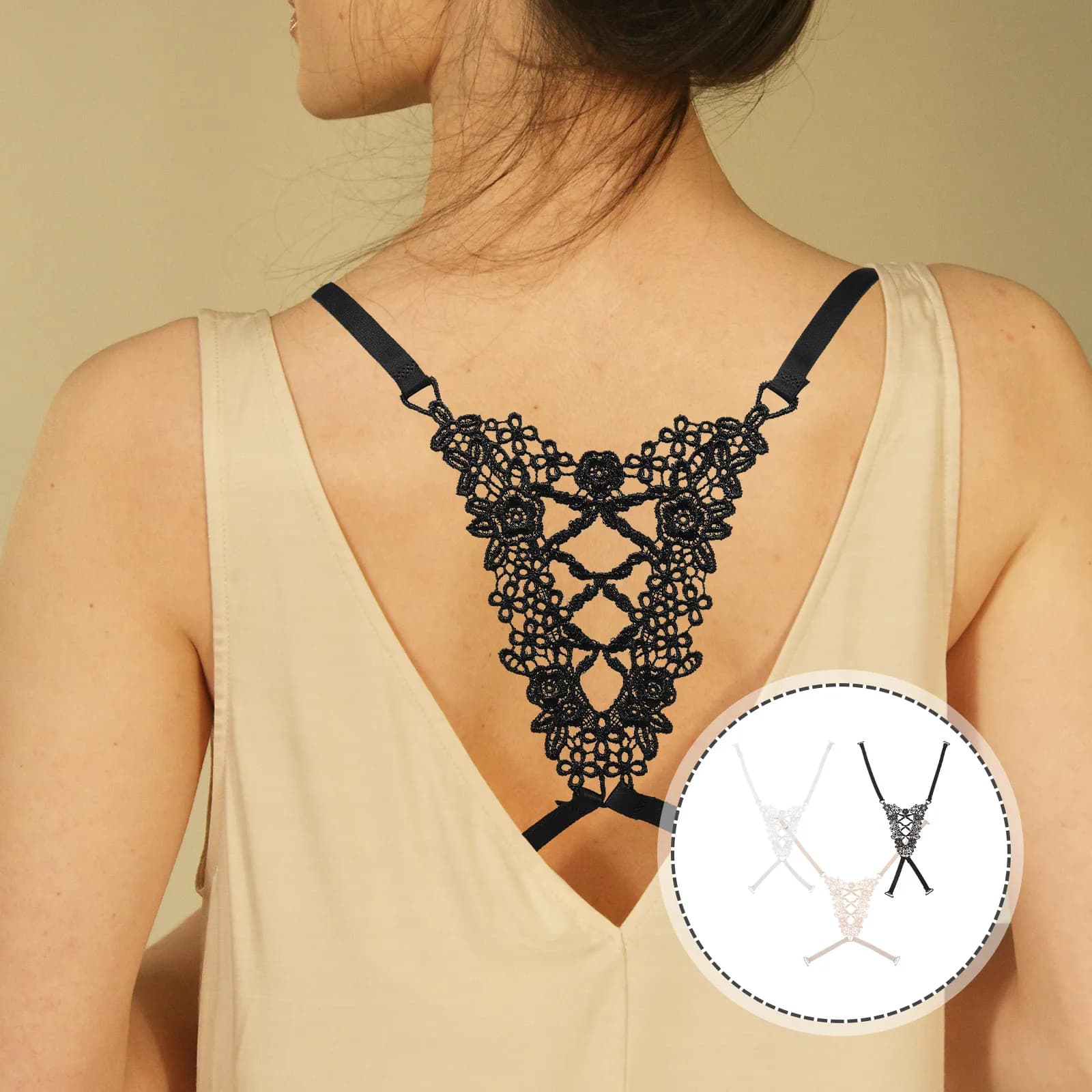 3Pcs Adjustable Bra Straps Elastic Shoulder Straps Cross-Back Soft Lace Replacement Bra Accessories Support Extender
