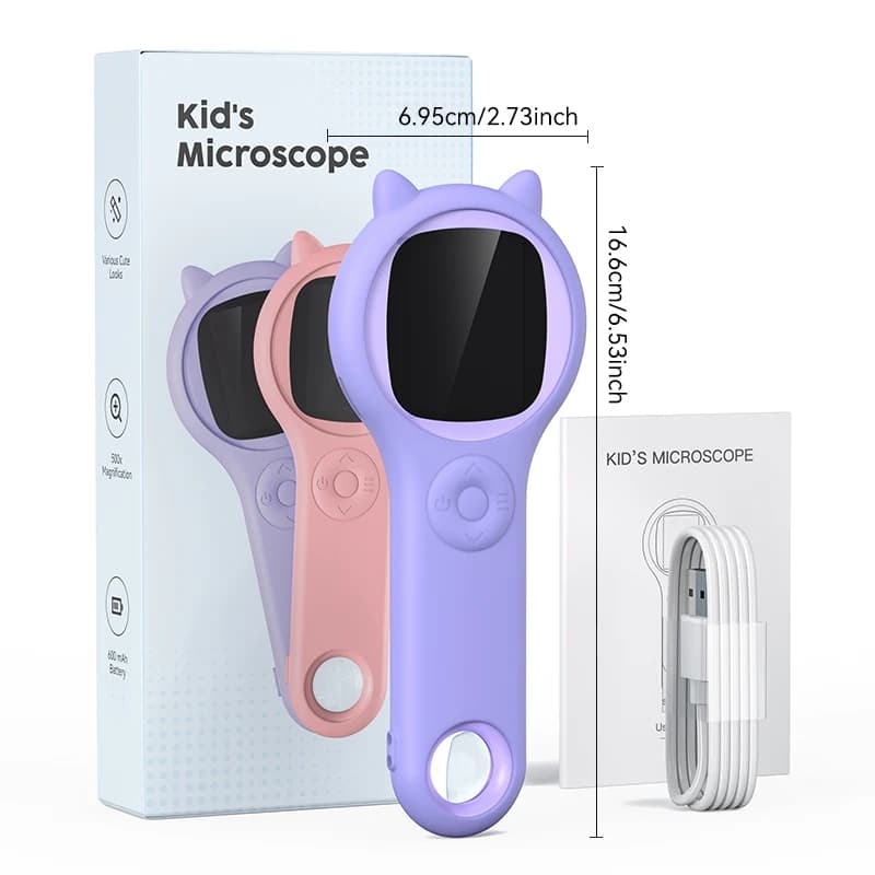 Endoscopio portatile per fotocamera microscopio digitale per bambini da 2 pollici 2MP 1080P per lo sviluppo di interessi educativi Lente d'ingrandimento periscopio CMOS