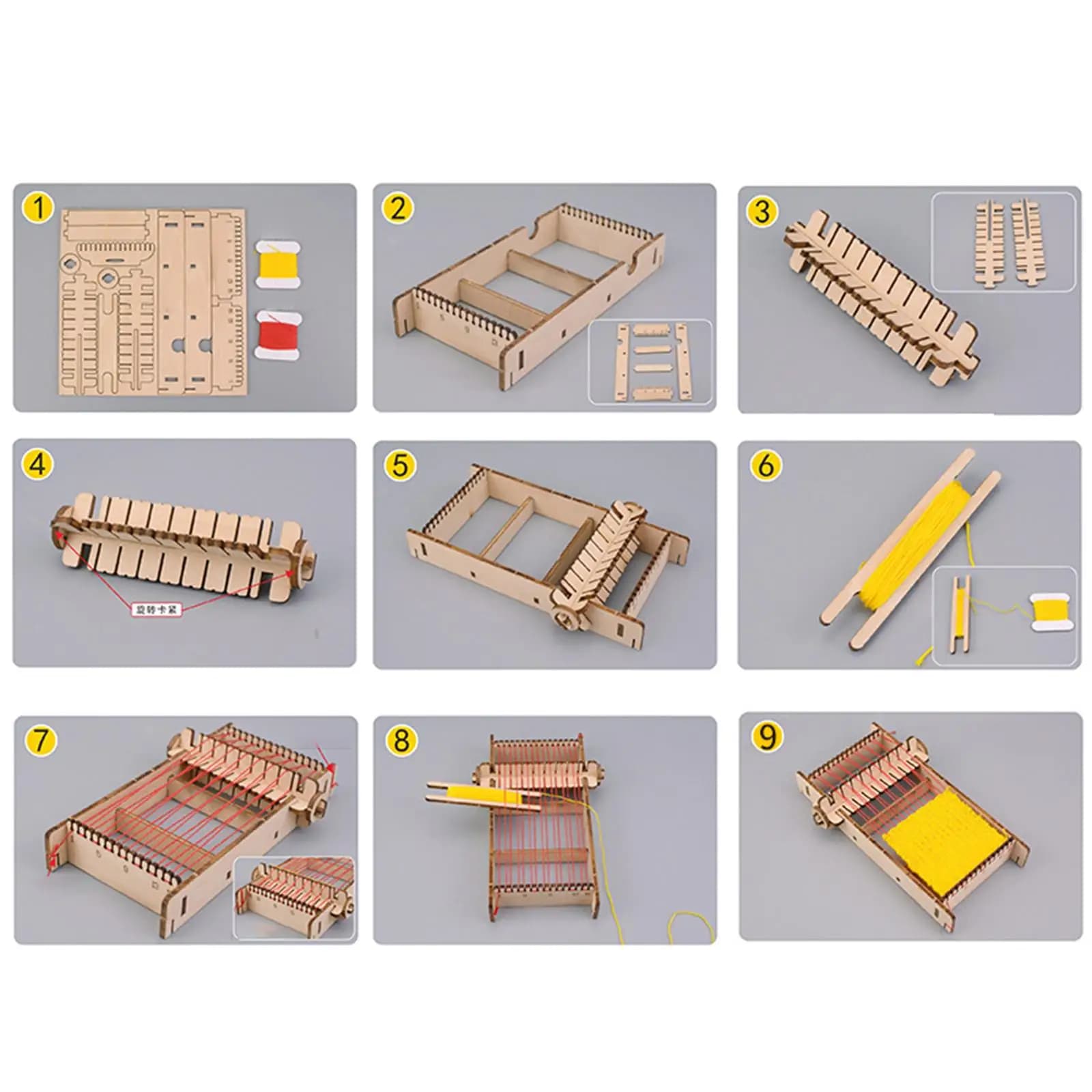Wooden Weaving Loom Weaving Loom Kit Hand Knitted Educational Woven machine Knitting Frame for Children Kids