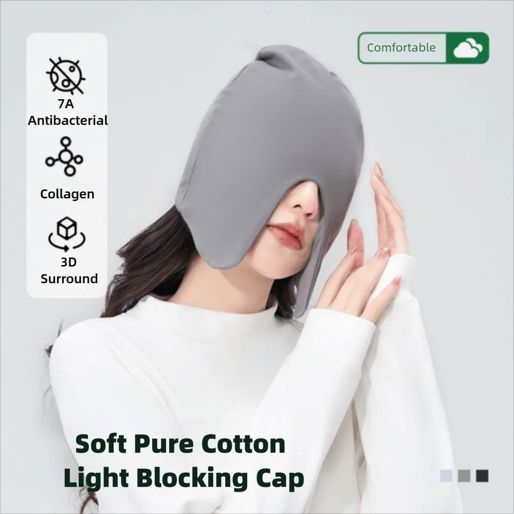 Berretto da notte in cotone da viaggio Pullover da sonno caldo antivento Blocco della luce Comodo cappello da notte Donna Uomo