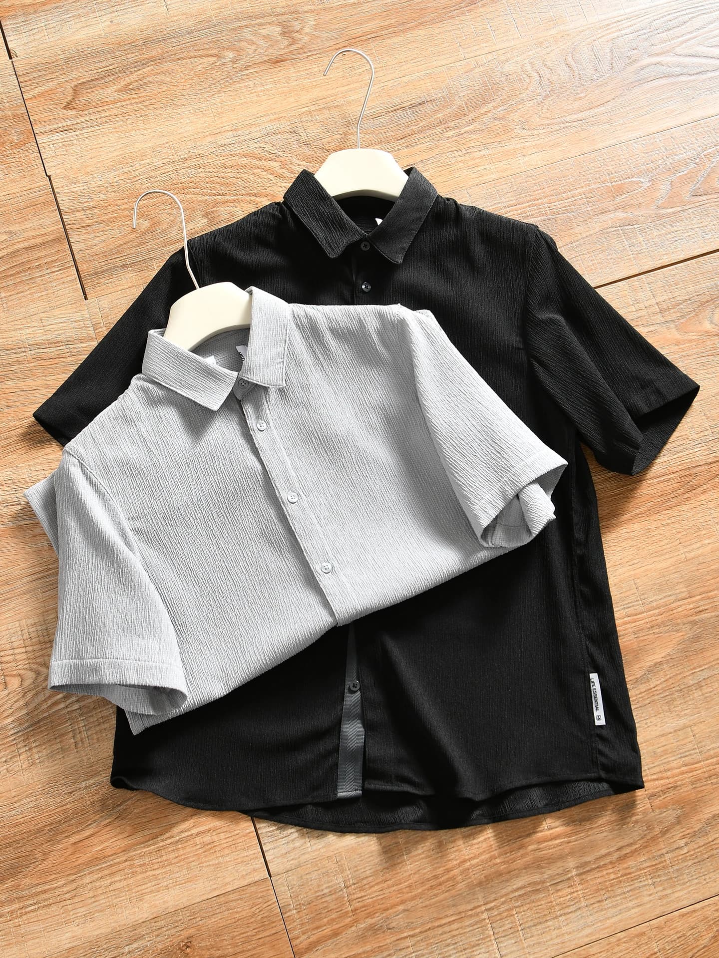 Men's Summer Breathable Short Sleeve Bubble Shirt Moisture Wicking Quick Dry Urban Fashion Polyester Fiber Standard Fit Casua...