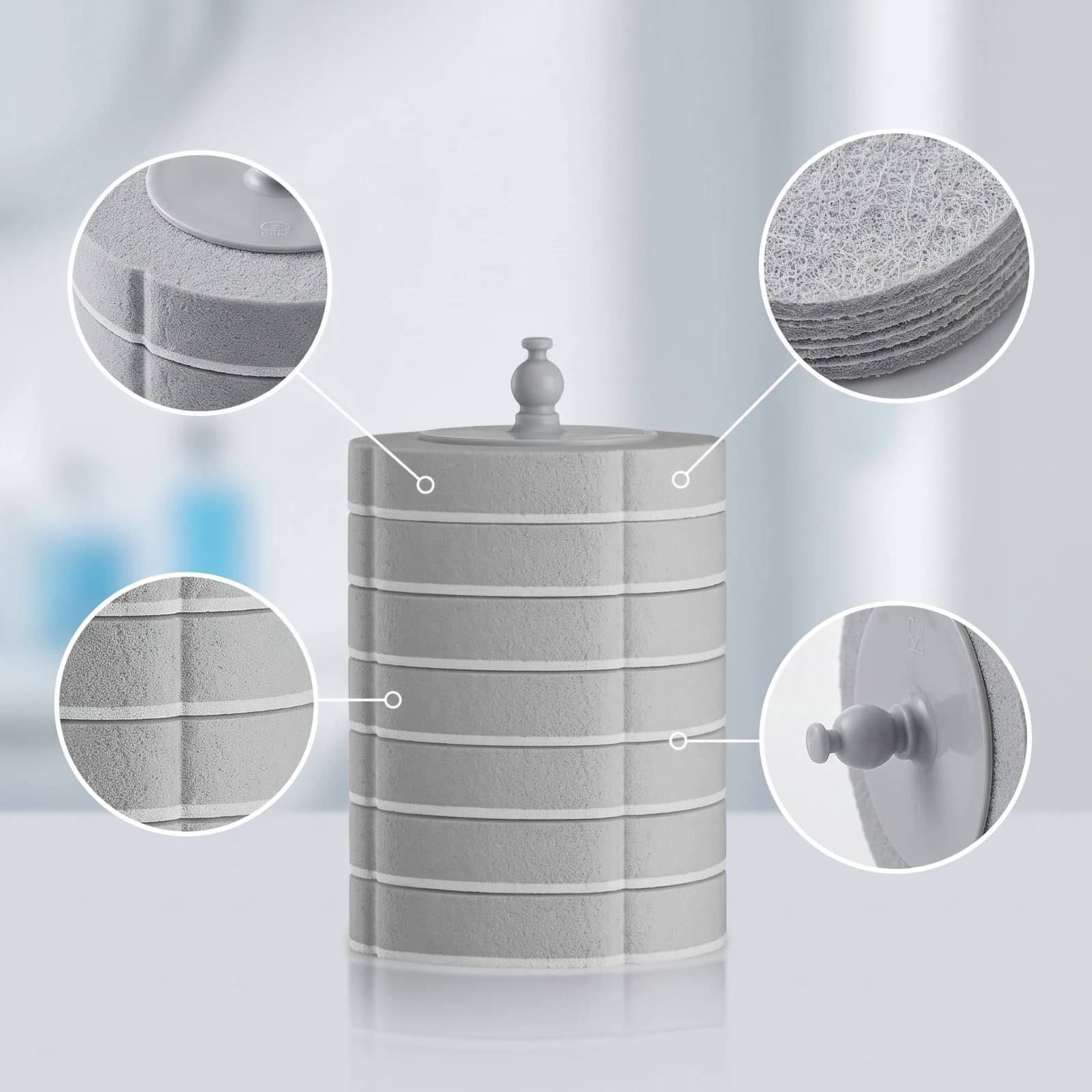 7 Pieces Disposable Toilet Brush Head Toilet Brush Head with Cleaning Pad Replaceable Flat for Bathroom