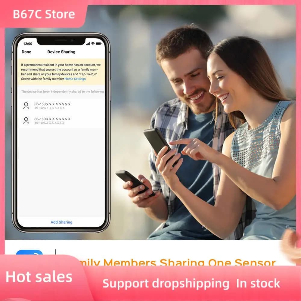 B67C TUYA Zigbee 3.0 Sensore intelligente per porte e finestre Zigbee 3.0 Connessione wireless multifunzione per Smart Echo Hub App Smartlife