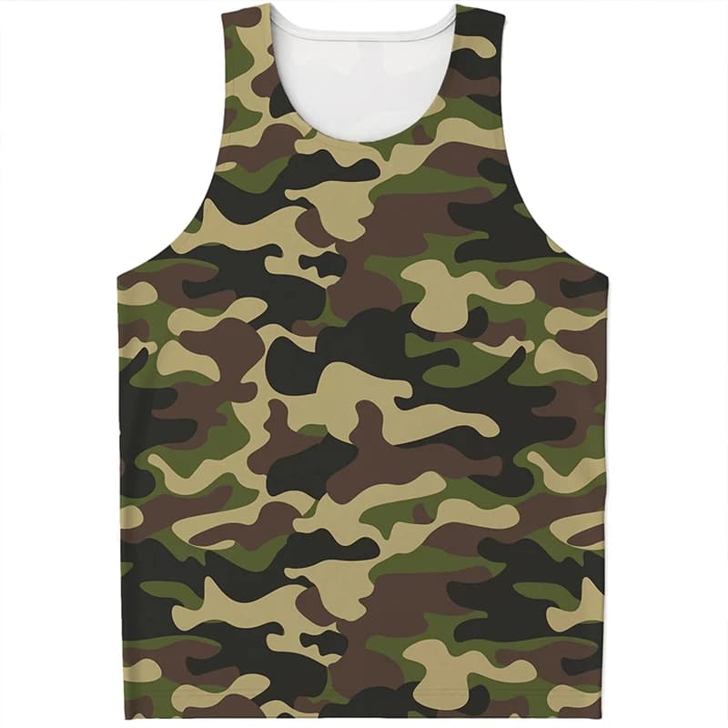 New Fashion Camouflage Pattern canotte Summer Simple Casual 3D Printed Vest Mens T-Shirt senza maniche all'aperto traspirante allentata