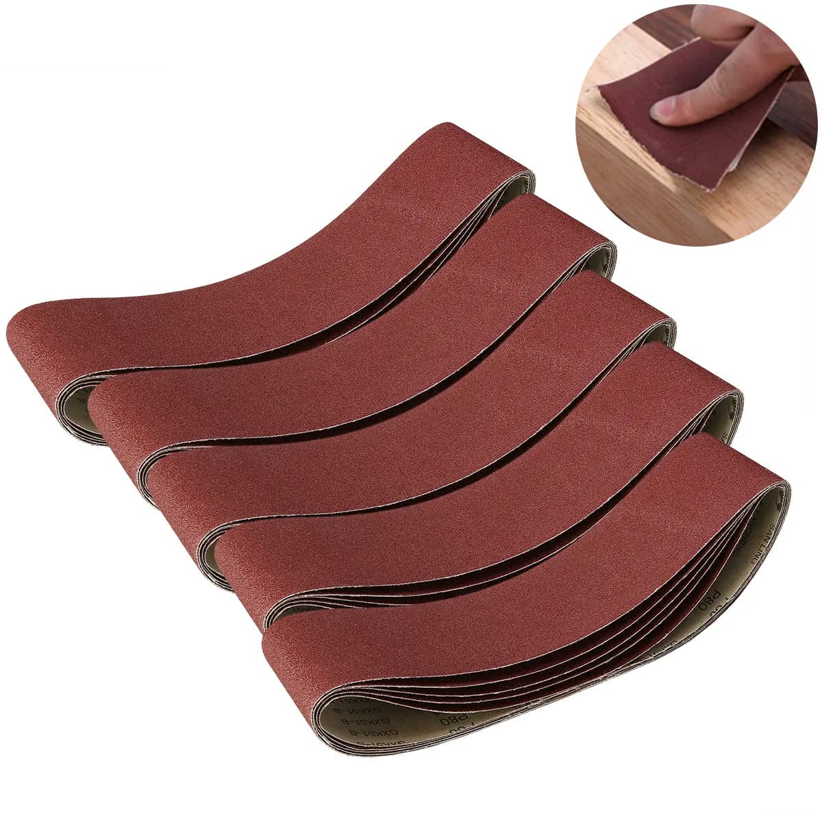 5Pcs High Performance Sanding Belts 915x100mm Moisture Heat Resistant Polishing Grinding Belt for Wood Paint Varnish Plastics