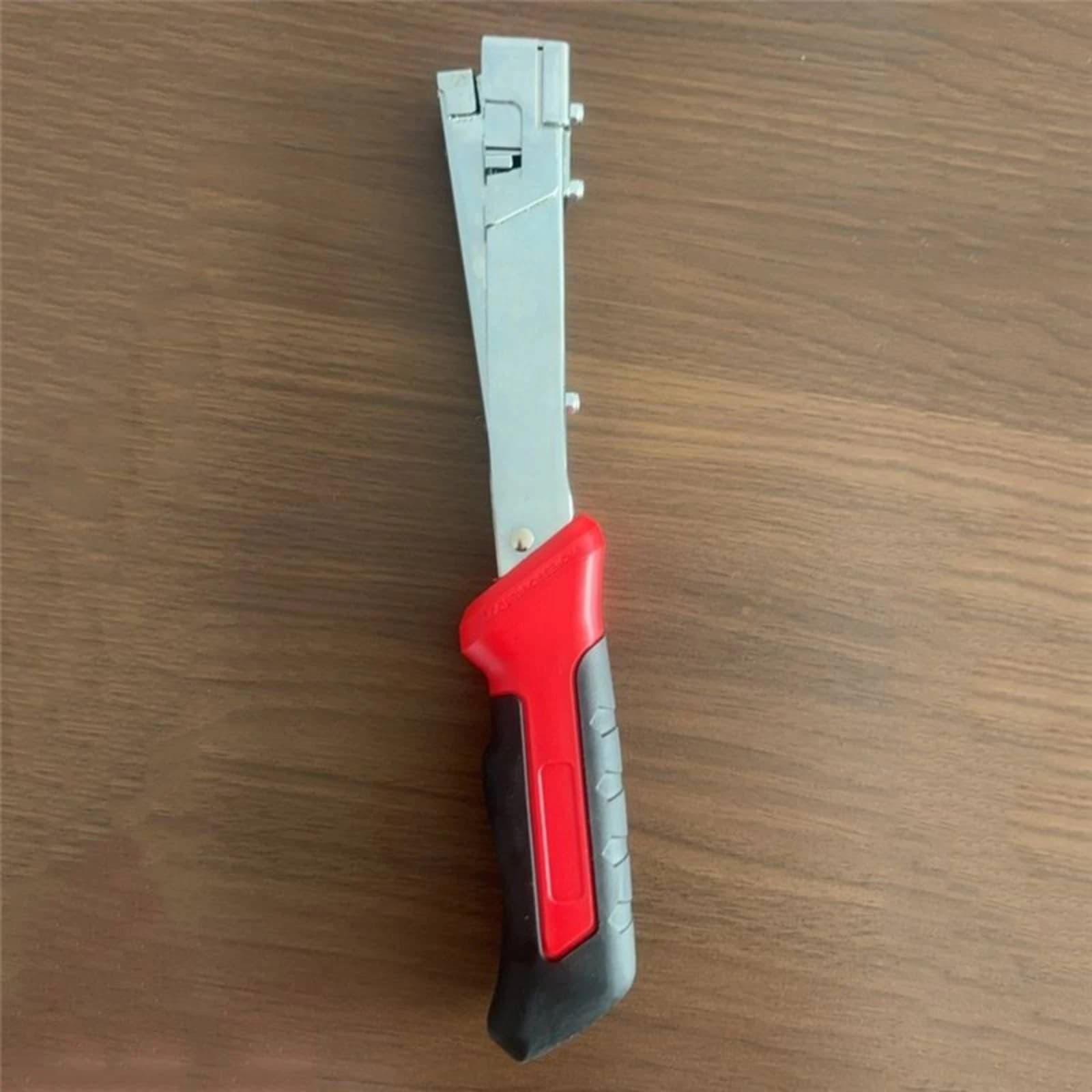 Manual Hammer Stapler TRP Handle Hammer Tacker Stapler Hand Tool Red and Black Grip Heavy Duty